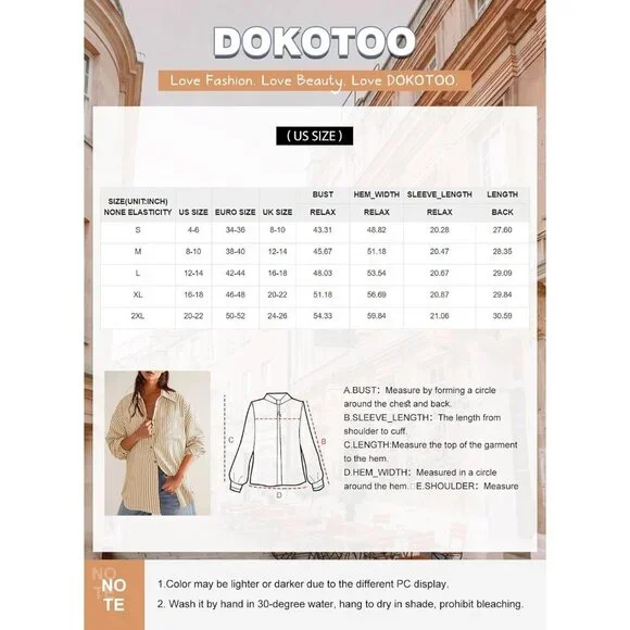 Womens Tops Trendy V Neck Long Sleeve Button Down Shirts Casual Blouses Top - Picture 6 of 6